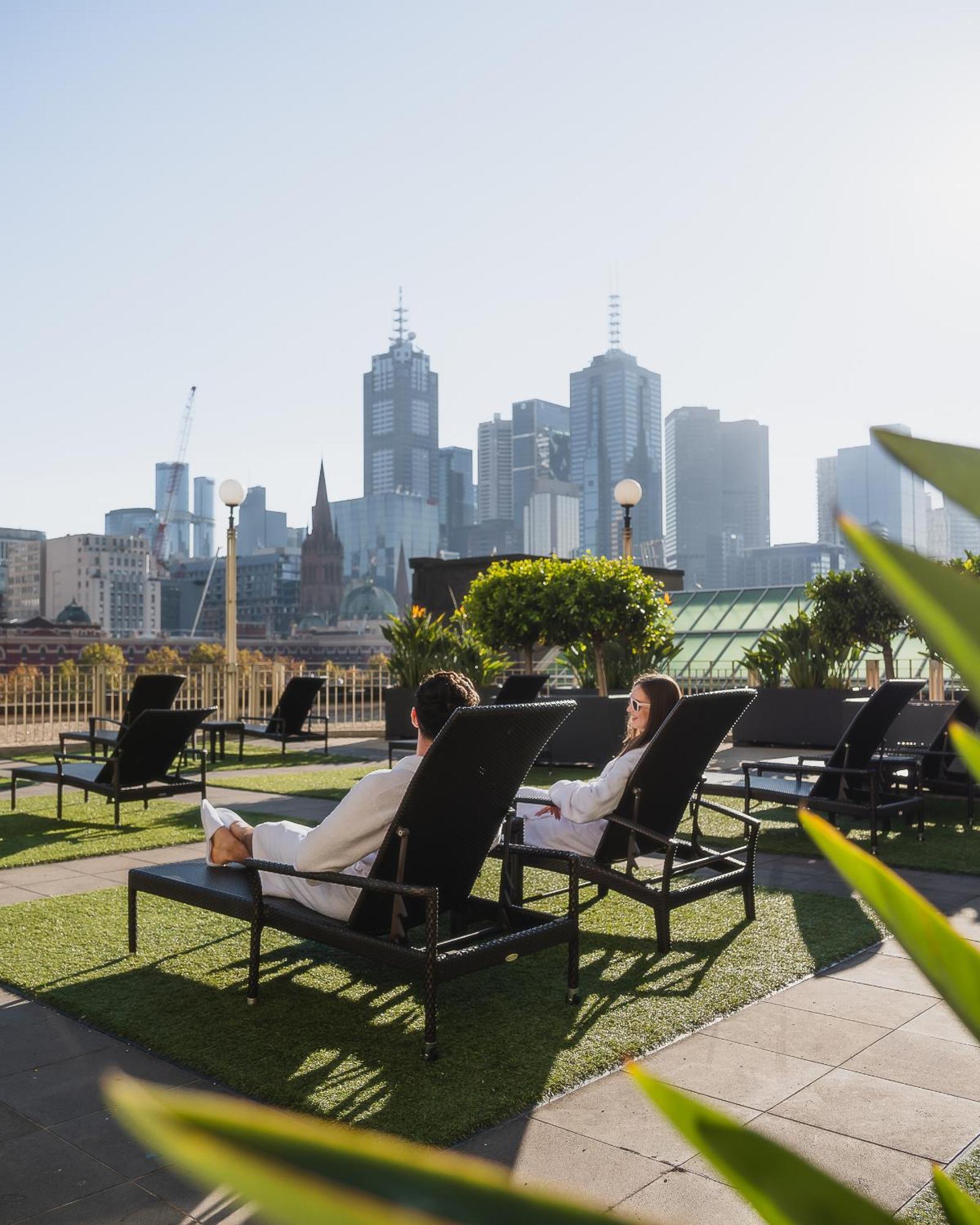 The Langham Melbourne Hotel Exterior photo Rooftop pool at the InterContinental Melbourne
